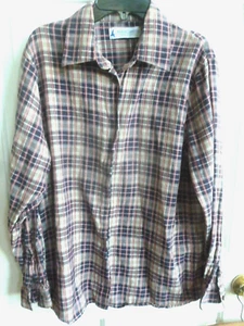 Women's Marsh Landing 100% Cotton M Plaid Flannel Button Front Shirt M LS - Picture 1 of 5