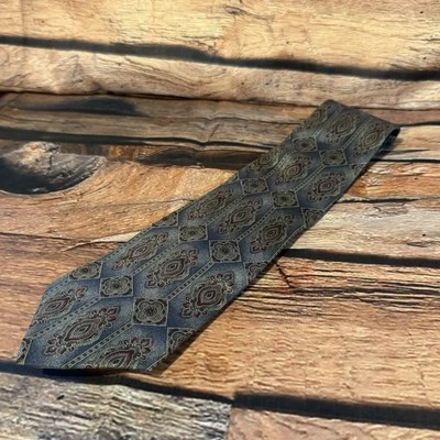 Corbata Don Loper para hombre azul gris corbata de seda italiana Beverly Hills 56” clásica EE. UU. Foto 1 de 4