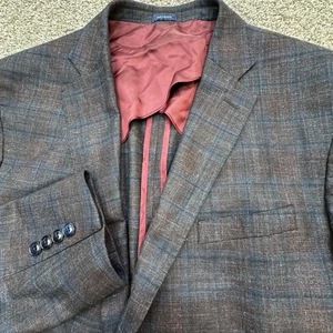 Peter Millar Collection Wool Silk Cashmere Linen Plaid Blazer Sports Coat Sz 46R - Picture 1 of 8