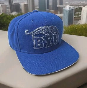 Adidas BYU Brigham Young University Blue One Size Embroidered Logo Snapback Flaw - Picture 1 of 19
