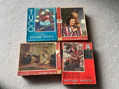 Lot of 4 Vintage TUCO Deluxe Picture Puzzles ALL COMPLETE - Image 1 of 4