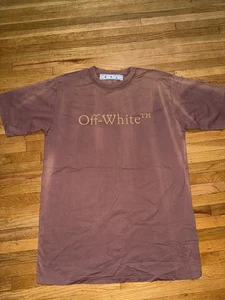 Off-white Men’s Laund Laundry Dye Logo Brown Tshirt Medium - Picture 1 of 6