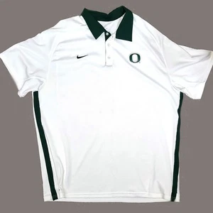 NIKE DRI-FIT Herren Golfshirt University of Oregon Weiß Grün Kurzarm XXL - Bild 1 von 7