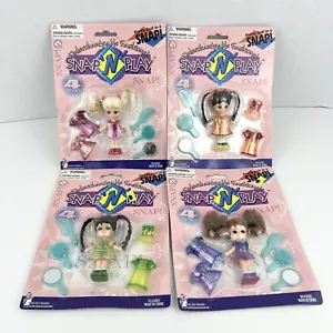Vintage NIB Snap N Play & Accessories Set Of 4 Pretty Doll In A Snap Girl Dolls - Picture 1 of 8