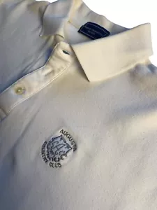 mens Large AUGUSTA COUNTRY CLUB Golf Polo Shirt~40s 2-Ply Combed Cotton~White~SS - Picture 1 of 8