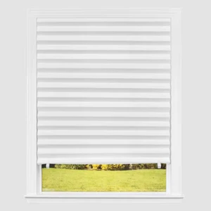 White Paper Light Filtering Pleated Temporary Window Shades 48 W X 90 L In. 4-Pk - Picture 1 of 12