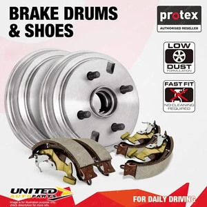 Rear Protex Brake Drums + Shoes for Ford Courier PE PG PH Ranger PJ PK PX 295mm - Picture 1 of 2