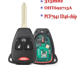 Fits Jeep Wrangler 315Mhz OHT692713A Complete Transponder Remote Key - Picture 1 of 6