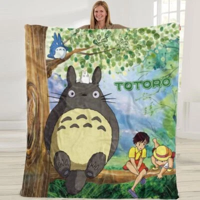 Totoro Blanket Children Flannel Soft Bed Soft Throw 50x60in Birthday Gift - Image 1 of 4