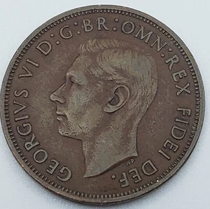 ◇MintSF◇ 1949 - One Penny, United Kingdom, George VI., Extremely Fine, (EF) - Picture 1 of 8