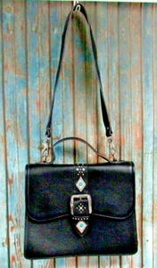 Aimee Kestenberg Shine Away Leather Handbag Top Handle Shoulder Strap Crossbody - Picture 1 of 8