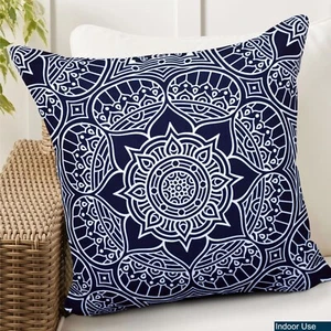 Decorative Indoor Outdoor Weatherproof Throw Pillows with Inserts – 18x18 Inches - Picture 1 of 29