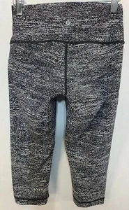 Lululemon 6 Wunder Under Hi-Rise 1/2 Tight Legging Air Time White Black 17" RARE - Picture 1 of 11