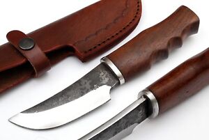 Handmade Carbon Steel Puukko Knife Bushcraft Survival Fixed Blade Hunting Knife