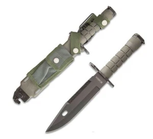 12.75" BAYONET M SURVIVAL Knife + Scabbard Saw Back AR Wire Cutter 9 14" 15" 16" - Picture 1 of 5