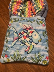 New Homemade Rainbow Fish Quillow (Pillow w/ 6ft long quilt inside!) - Picture 1 of 1