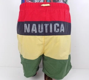 Nautica Mens Colorblock Red Blue Yellow Green Swim Shorts Size Medium - Picture 1 of 10