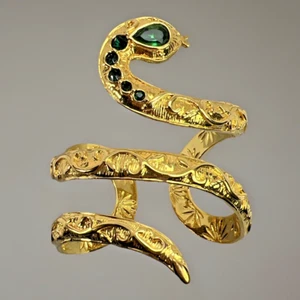 Rachel Zoe Signed RZ Gold Plated Snake Cuff - Picture 1 of 24