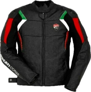 New DUCATI Motorcycle Leather Jacket Motorbike Racing Biker Jacket CE Approved - Picture 1 of 5