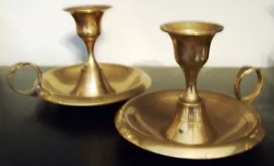 JUEGO DE COLECCIÓN DE 4 CANDELABROS DE LATÓN SÓLIDO CON ASAS - INDIA - Imagen 1 de 3