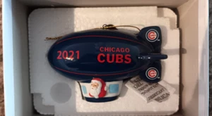 DANBURY MINT ~ CHICAGO CUBS ~ 2021 BLIMP CHRISTMAS ORNAMENT WITH BOX - Bild 1 von 4
