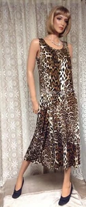 JOSTAR LONG TANK DRESS Stretch Poly Spandex Knit TRAVEL Animal S M L XL 2X 3X - Picture 1 of 11