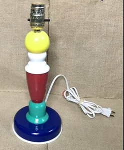 Vintage Colorful Segmented Table Lamp Whimsical Kidcore Mid Century WORKS READ - Picture 1 of 10