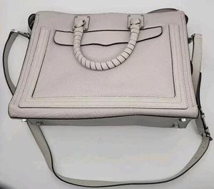 Neu ohne Etikett Rebecca Minkoff BREE Reißverschluss oben groß Leder Umhängetasche Crossbody - kittgrau - Bild 1 von 7