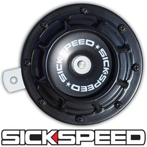 ONE SICKSPEED BLACK SUPER LOUD ELECTRIC BLAST TONE HORN MOTORCYCLE 12V M5 - Picture 1 of 1