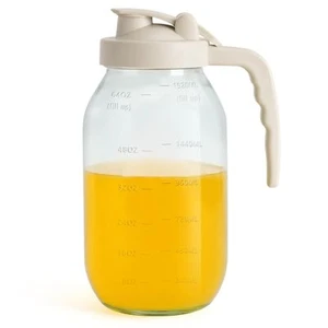 2 Quart Glass Pitchers With Filter Lid Airtight Water Jug For Lemonade Tea Juice - Picture 1 of 7