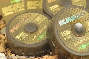 Lien crochet enduit Korda Kamo - 15 lb 20 lb 30 lb 50 lb 65 lb 80 lb - pêche à la carpe - Photo 1 sur 1