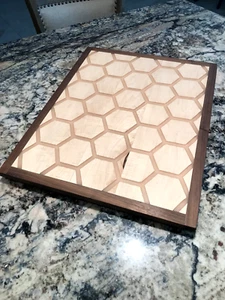 Long Grain Hex/Geo Board  17” x 21-1/4” x 3/4” (1-3/8” including feet) - Picture 1 of 3