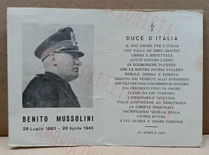 Santino Decennale Duce Benito Mussolini 1945 - 1955 - Picture 1 of 1