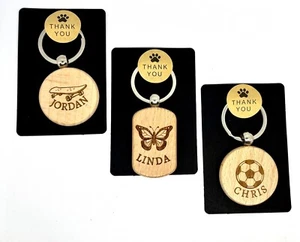 ✨Custom Laser Engraved Key Chains- Send Us Your Image, Text Or Company Logo! - Picture 1 of 11