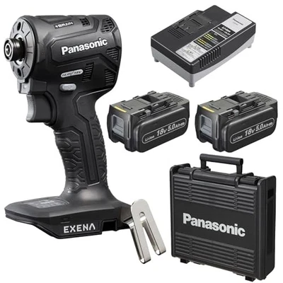 Panasonic EXENA 18V Cordless Impact Driver P Series EZ1PD1J18D-B Black with Two - Image 1 of 4
