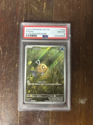 Pokemon Feebas 198/191 Sv08: Surging Sparks Holo PSA 8 - Image 1 of 2