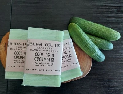 Мыло ручной работы.  Масло ши и мед.  Огуречная дыня.  Летнее мыло!  Ванна. - Изображение 1 из 4