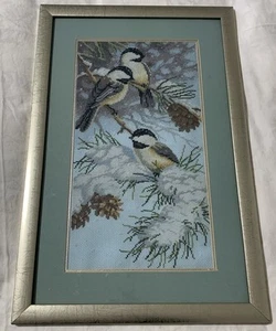 Completed Framed Dimensions Creative Accents Birds in Winter 2002 Cross Stitch - Picture 1 of 7
