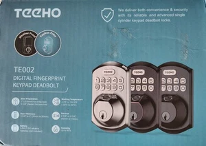 ✅TEEHO TE002 Digital Fingerprint Security Door Lock (Silver Alloy) - Picture 1 of 2