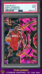 2023-24 Panini Select Pink Ice ROOKIE Die Cut #122 Amen Thompson RC /99 PSA 9 - Picture 1 of 2