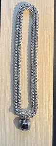 Stocko Snap Clasp Two Tone Double Chain Choker Pendant Necklace - Picture 1 of 6