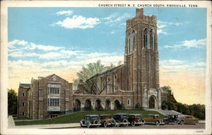 Tennessee Knoxville Church Street Methodist Episcopal 1920er Autos Postkarte sku801 - Bild 1 von 2