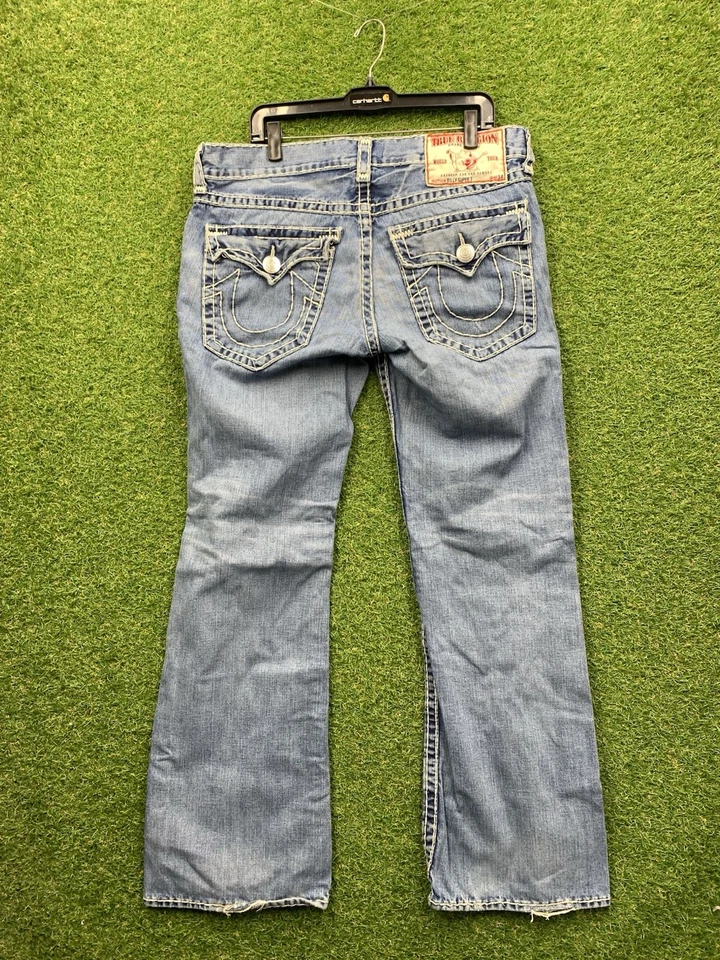 Pantalones de mezclilla True Religion vintage para hombre marca 36 Billy Super T lavado claro y2k Foto 1 de 4