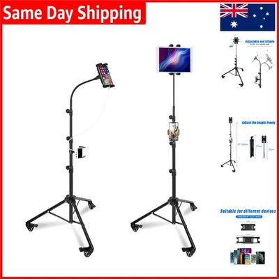 Universal Tablet Tripod Floor Stand with Wheels - Fits iPad, Galaxy Tab & More - image 1 of 4