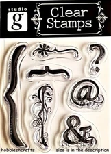 BRACKETS & SYMBOLS Hampton Art Studio G Clear Cling Stamps