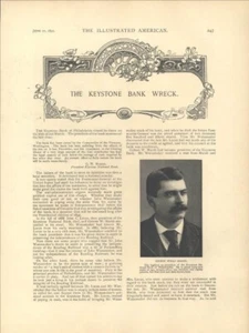 1891 Keystone Bank Failure Philadelphia PA Gideon Wells Marsh John Wanamaker Old - Picture 1 of 2