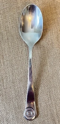 Robert Welch AMMONITE Glossy Serving Spoon 9.25” Bright Mirror Flatware - Image 1 of 4