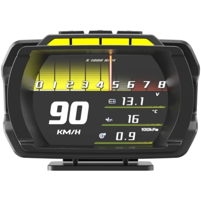HUD OBD2 Speedometer Car Digital Head Up Display Gauge Turbo RPM Alarm Meter - Image 1 of 4