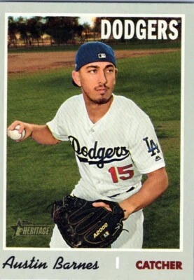 2019 Topps Heritage #597 Austin Barnes Los Angeles Dodgers - Image 1 of 2