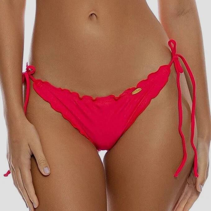 Parte inferior de bikini Luli Fama roja Cosita Buena brasileña acanalada trasera L41909 talla XS Foto 1 de 4